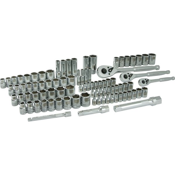 Dynamic Tools 89 Piece 1/4", 3/8" & 1/2" Drive Socket & Attachment Set D106001